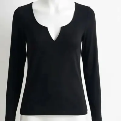 Top à manches longues noir neuf